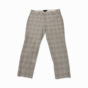 Banana Republic Sloan Pants 8P Neutral Plaid Stretch Work Casual Trousers